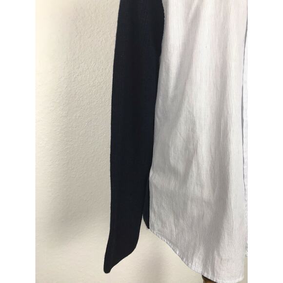 Topshop Pullover Striped Split Back Knit Top - Picture 9 of 9